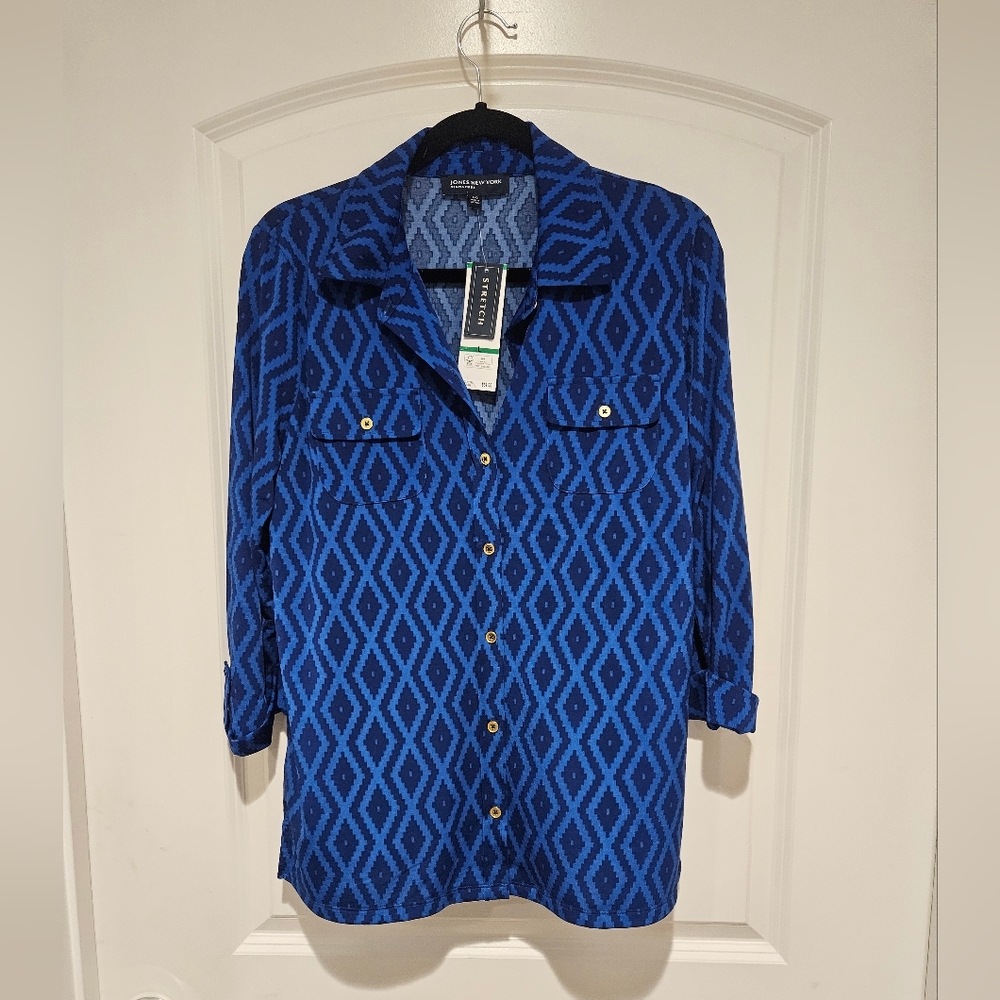 Jones New York Signature International Blue Multi #237 - Picture 3 of 7
